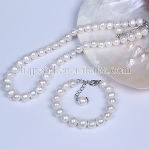 Venta caliente mejor calidad grande de agua dulce perla joyería nupcial conjunto de joyas de perlas - Product Image 4