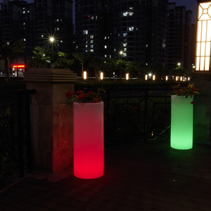 Moderno impermeabile luminoso vaso di fiori luce <span class=keywords><strong>LED</strong></span> alto piccolo vaso da giardino per la casa durevole rivestito per la casa Desktop appeso - Product Image 2