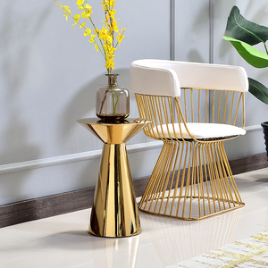 In acciaio inox tavolino <span class=keywords><strong>una</strong></span> <span class=keywords><strong>gamba</strong></span> rotonda di lusso piccolo divano fine lato per living room - Product Image 2