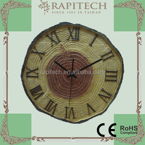 Horloge murale en polyrésine faux bois intérieur extérieur de 14 pouces - Product Image 6