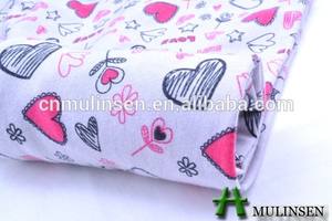 Mulinsen Textile tricot 32 s <span class=keywords><strong>Poly</strong></span> <span class=keywords><strong>fil</strong></span>é Jersey simple coeur imprimé Super doux tissu de vêtements de nuit - Product Image 2