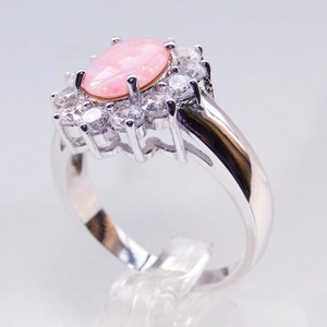 Модное мексиканское кольцо из серебра 925 пробы с огненным опалом - Product Image 6