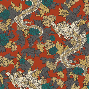 <span class=keywords><strong>Papier</strong></span> <span class=keywords><strong>peint</strong></span> décoratif pour la maison en vinyle avec motif de dragon de chrysanthème de <span class=keywords><strong>nuage</strong></span> de bon augure de la Chinoiserie - Product Image 3