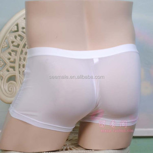 Caleçons Sexy en Nylon pour hommes, sous-vêtement, gaine de pénis, boxer pour garçons Gay, Transparent, taille basse, - Product Image 3