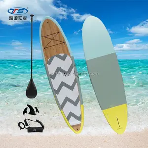 Wholesale EPS Epoxy Bamboo Giant SUP Stand Up Paddle Board Surfboard with Traction Pad