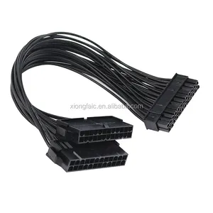 ATX 30CM Dual PSU Power Supply 24 pin ATX Motherboard Mainboard Adapter Connector Cable 24 + 4 Pin Synchronous