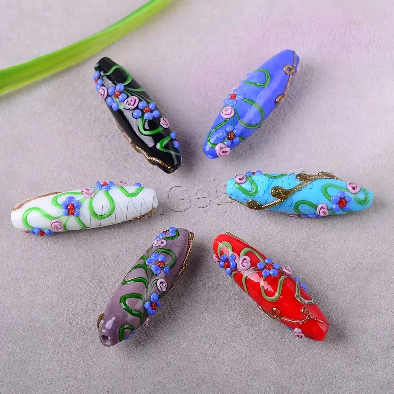 Wholesale handmade mixed lampwork glass beads oval beads