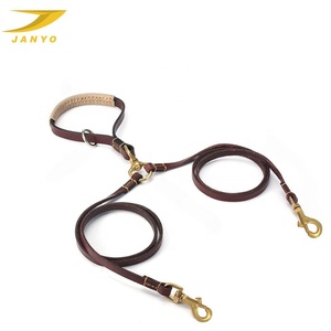 Multi-funzione eco-friendly in pelle a doppia guinzaglio del cane per 2 cani - Product Image 4