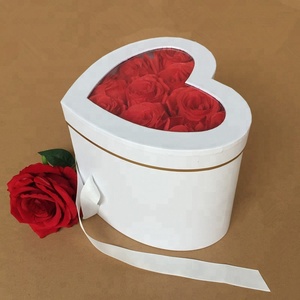 Tùy Chỉnh LOGO Màu Sắc Khác Nhau Đôi Layers Tim Hộp Quà Tặng, Sang Trọng Hộp Hoa Với PVC <span class=keywords><strong>Hat</strong></span> - Product Image 2