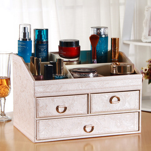 Luxury Handmade Crafts Desktop Ladies Makeup Cosmetics Storage Organizer Box Large Capacity <strong>Skincare</strong> Products <strong>Holder</strong> with Drawer - Product Image 2