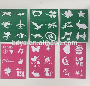 <span class=keywords><strong>Pochoir</strong></span> de tatouage temporaire en PVC, matériau à paillettes, pour noël pâques - Product Image 5