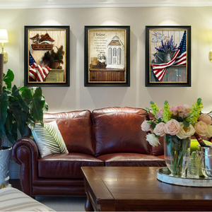 Medern American Village lienzo enmarcado, arte de la pared para la decoración casera - Product Image 1