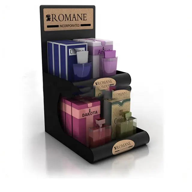 Akrilik parfüm tezgah üstü şişe ekran standı, parfüm mağaza armatürleri vitrin rafı