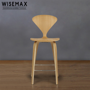 Taburete de Bar Moderno de Mediados de Siglo, Estilo Norman Cherner, Madera Contrachapada Moldeada - Product Image 3