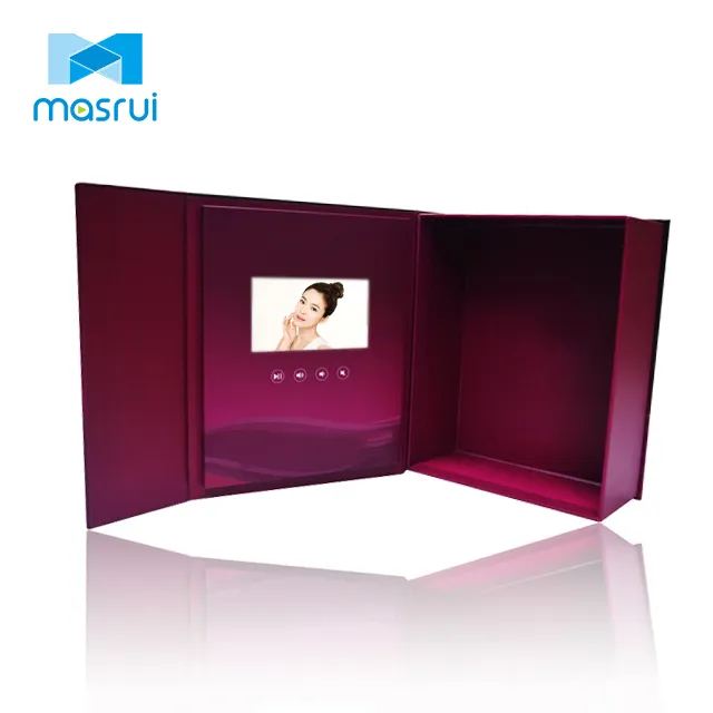 การออกแบบที่กำหนดเองหน้าจอ LCD กล่องวิดีโอสำหรับดอกไม้,กล่องของขวัญสุดหรูพร้อมวิดีโอ