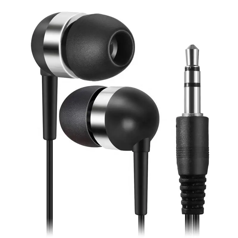 Bulk wired stereo mais barato 3.5mm auscultadores descartáveis in-ear fone de ouvido para ônibus, trem, avião, hospital, exposição pública