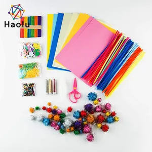 1405 Pcs Art and Craft Supplies for Kids, Toddler DIY Craft Art Supply Set  Included Pipe Cleaners, Pom Poms, Feather, Folding Storage Box - All in One