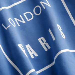 2021 personalizado cuello en V Londres X París azul moda mujer sudadera - Product Image 5