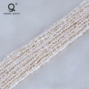 Pabrik Harga Murah 3.5mm putih Barok mutiara longgar Strand