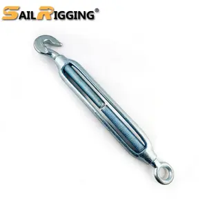 Gancio e occhio tipo JIS telaio tenditore a vite tipo CO zinco placcato in acciaio corda tensione tenditore M12 M16 M20 corpo aperto tenditore a vite - Product Image 1