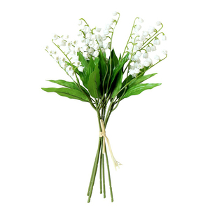 Prix de gros, fleurs décoratives très vendues, bouquet de mariée, fleurs artificielles au toucher réel, muguet pour mariage - Product Image 4