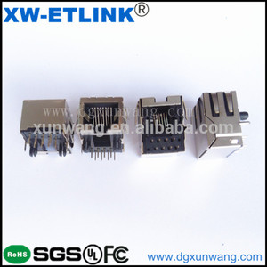 RJ45 Connecteur 10P8C EMI Ultra-mince Ultra-Faible Profil Type Étiquette-Vers Le Bas Ind Temp - Product Image 4