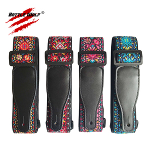 Wholesale Woven Jacquard Weave Different Style Wear Resisting Real <strong>Leather</strong> Ends <strong>Strap</strong> for <strong>Guitar</strong> <strong>Strap</strong> - Product Image 2