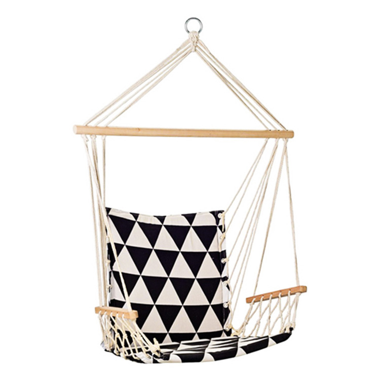 Мягкий Поролоновый прочный шнур петли 1 человек 120 кг 265 lbIndoor хлопковый гамак холщовый стеганый уличный качели-стул деревянный