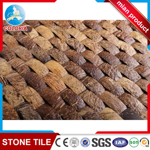 Mosaico <span class=keywords><strong>cuadrado</strong></span> de cáscara de coco pulido marrón Natrual - Product Image 3