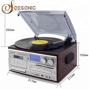 <span class=keywords><strong>Lecteur</strong></span> de disques vinyles vintage DESONIC, radio AM/FM, <span class=keywords><strong>lecteur</strong></span> CD, <span class=keywords><strong>enregistreur</strong></span> USB et cassette, platine, entrée auxiliaire, sortie RCA pour l'Europe - Product Image 2
