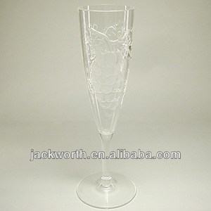 Flûte de Champagne en acrylique noir de raisin gaufré 6 oz - Product Image 4