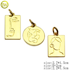Collier de forme ovale avec breloques en métal gravées du logo, pendentif personnalisé en argent avec <span class=keywords><strong>lettre</strong></span>, étiquettes de marque en alliage métallique pour bracelets - Product Image 4