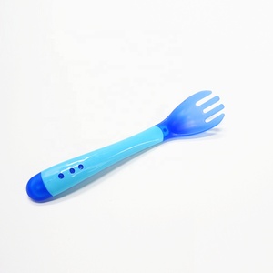 열에 민감한 소프트 헤드 최고의 실리콘 아기 수유 숟가락과 포크 - Product Image 2