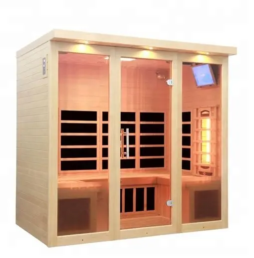 Klassieke Mode Infrarood Sauna 3-4 Persoons Indoor Sauna Kamer Hout Ceder Traditionele Droge Stoom Saunakamer Hamam