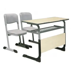 school desk table adjustable single student desk and chair used for university