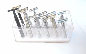 Maquinilla de afeitar de seguridad para belleza, mango moleteado, cromado, de seguridad, para peluquero - Product Image 4