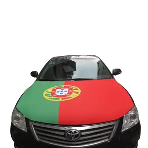 3.3 * 5ft Elastische Stof Polyester Portugal Auto Hood Cover Vlag