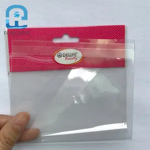 Colorful customized printed header designs clear opp plastic bag for wholesalers' packaging