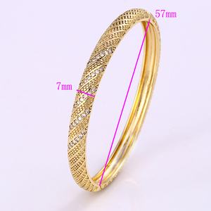 50835 साधारण डिजाइन पीतल के गहने 14 k सोने पारंपरिक चूड़ी - Product Image 4