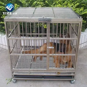 De gros chien cage pliable-Niche pliable pour chien, Cage en métal avec panneau de séparation, 2000x48 pouces