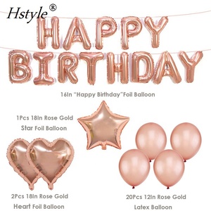 Oro rosa Palloncini Decorazioni Set Buon <span class=keywords><strong>Compleanno</strong></span> Banner 12 "In Oro Rosa e Stella Cuore Foil Palloncini per i Rifornimenti Del Partito SET126 - Product Image 3