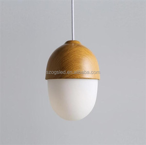 Moda Simple Arte De Madera Restaurante Cristal Colgante Barra de La Lámpara Colgante Luz Milk Tea Shop Cafe Luz Redonda - Product Image 4