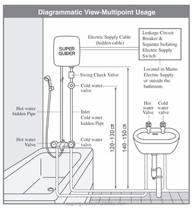 Calentador de agua caliente eléctrico comercial para hoteles y hogares con carcasa de plástico y lenguaje operativo en inglés - Product Image 2