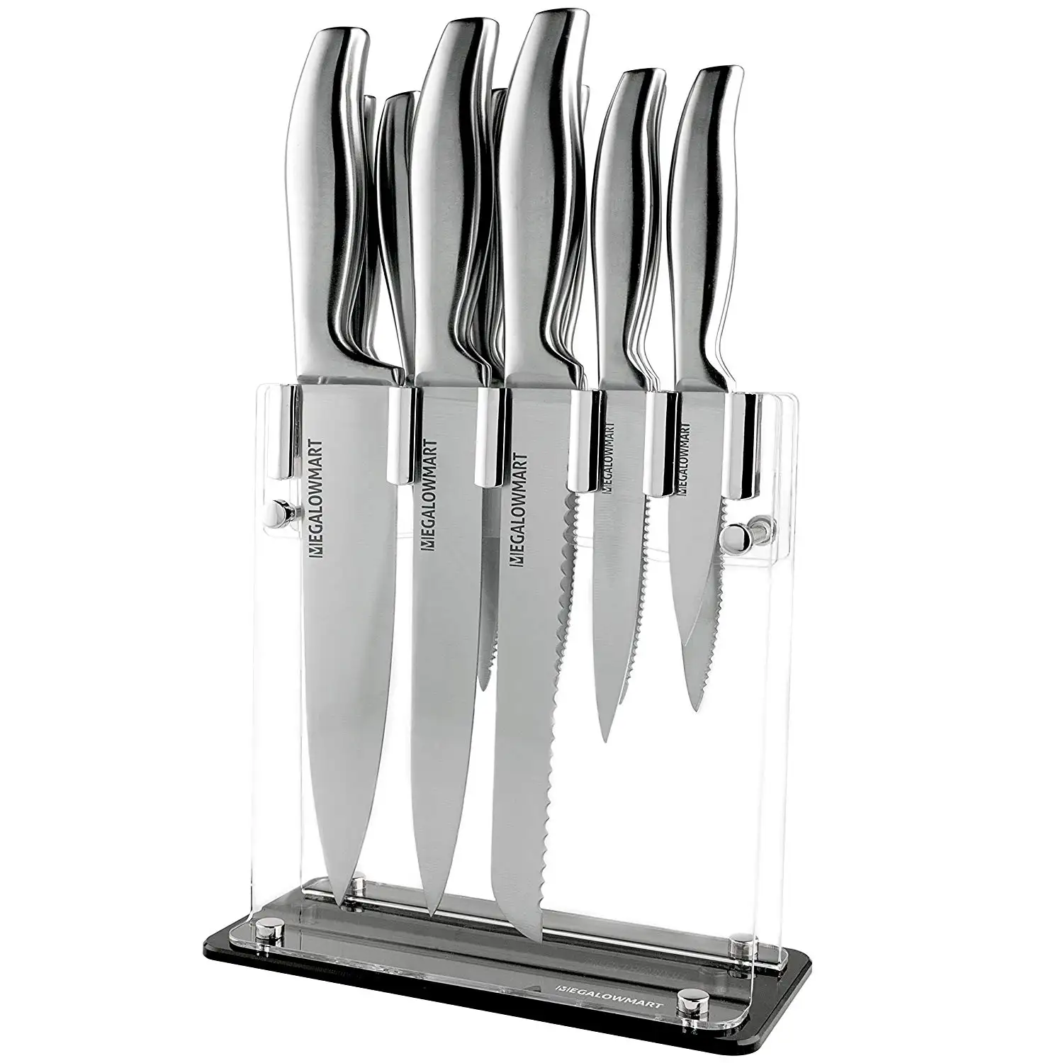 Acrylic Kitchen Knife Set HolderとBlock Cooking Knives Set Display Stand