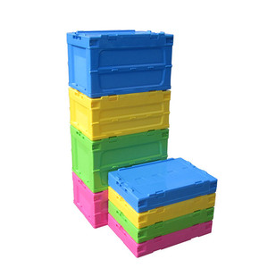 600*400*355 Katlanabilir Plastik Saklama Kutuları Kapaklı İstiflenebilir 66L Geri Dönüştürülebilir Ambalaj ve Lojistik Depolama için - Product Image 6
