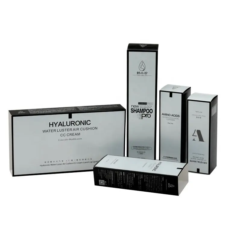 Caixa de papel para cosméticos personalizada, embalagem dobrável de caixa de papelão para cosméticos personalizada