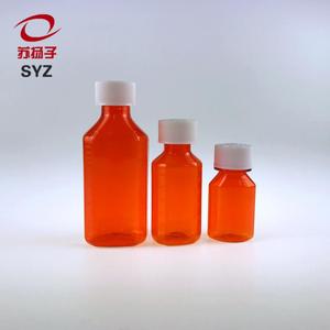 Fabricantes Chinos de Botellas de Plástico Ámbar <span class=keywords><strong>para</strong></span> Medicamentos de 100 ml, Botella <span class=keywords><strong>para</strong></span> Jarabe <span class=keywords><strong>para</strong></span> <span class=keywords><strong>la</strong></span> <span class=keywords><strong>Tos</strong></span> con Tapa a Prueba de Niños - Product Image 1