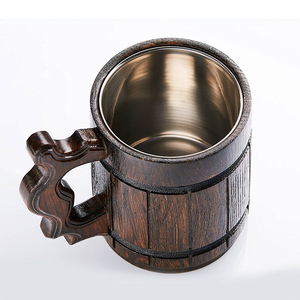 แก้วดื่มเบียร์ทำจากไม้ติดผนังด้านในทำจากสแตนเลสสำหรับพี่น้องที่ขยับตัวจากขนห่านป่า - Product Image 3