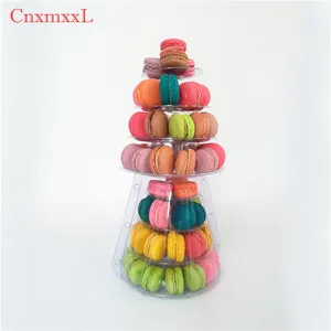 Hộp Macaron trong suốt bao bì vỉ Macaron tháp hiển thị khay trường hợp