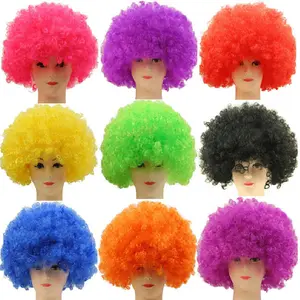 गर्म बिक्री Cosplay पागल पार्टी सस्ते रंगीन सिंथेटिक अफ्रीकी Wigs